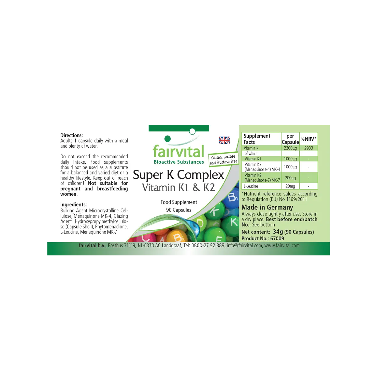 Super K Complex Vitamin K1 & K2 - 90 Capsules