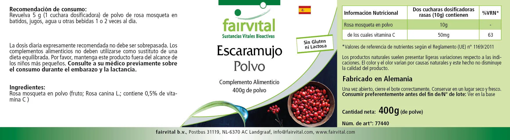 Rosa mosqueta en polvo - 400g