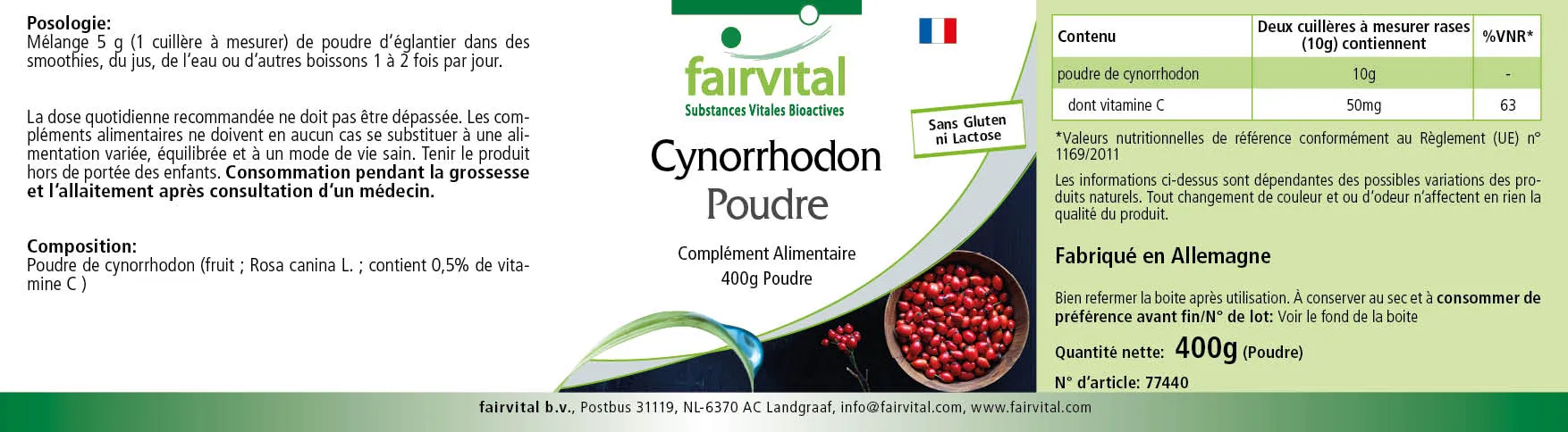 Poudre de cynorrhodon - 400g