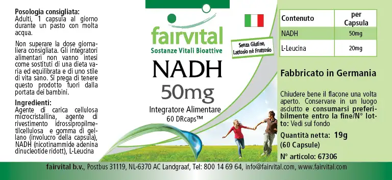 NADH 50mg - 60 Capsule a rilascio lento