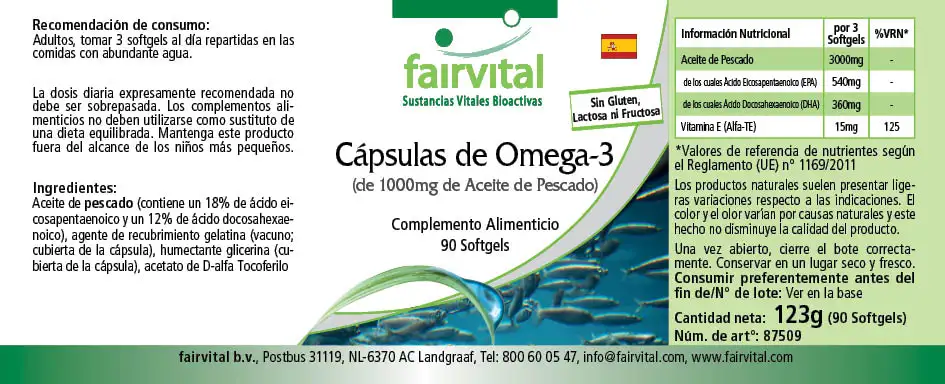 Capsule di Omega-3 da 1000mg di olio di pesce - 90 Softgels