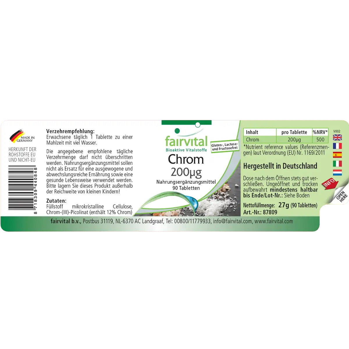 Cromo 200mcg - 90 comprimidos